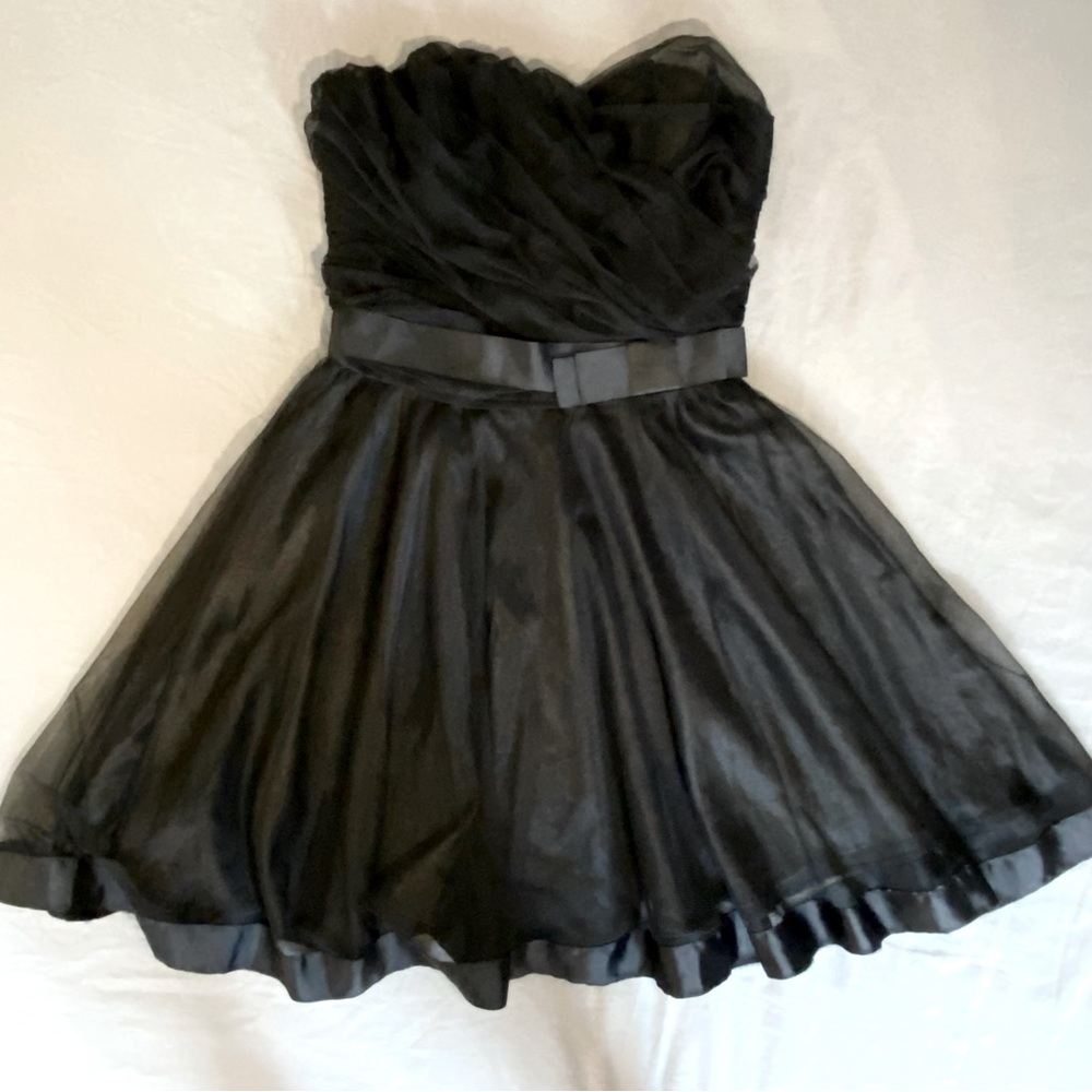 Black Strapless Mini Formal Fit + Flare